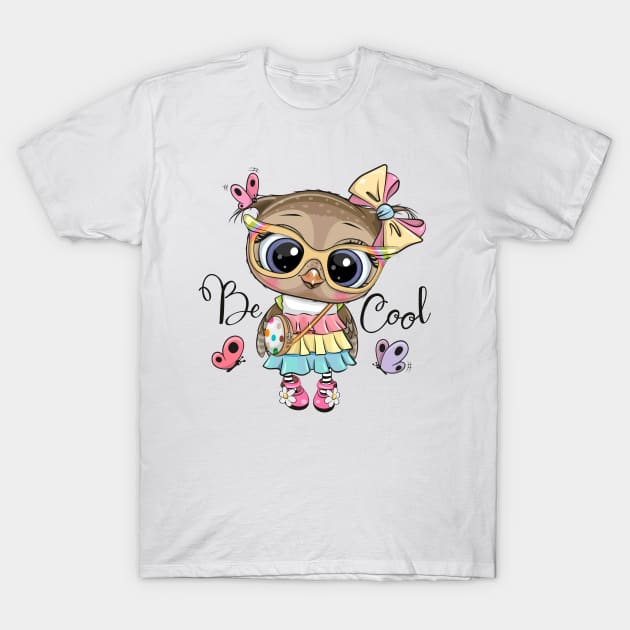 Cute fashion owl in a dress T-Shirt by Reginast777